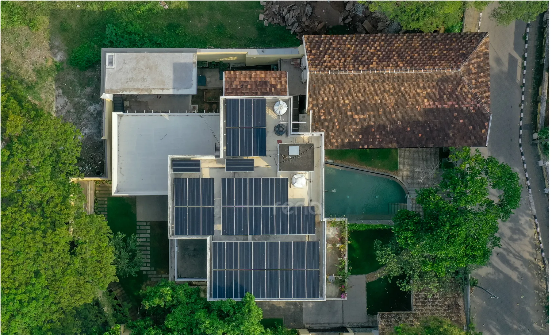 Residential solar installation in Fort Kochi