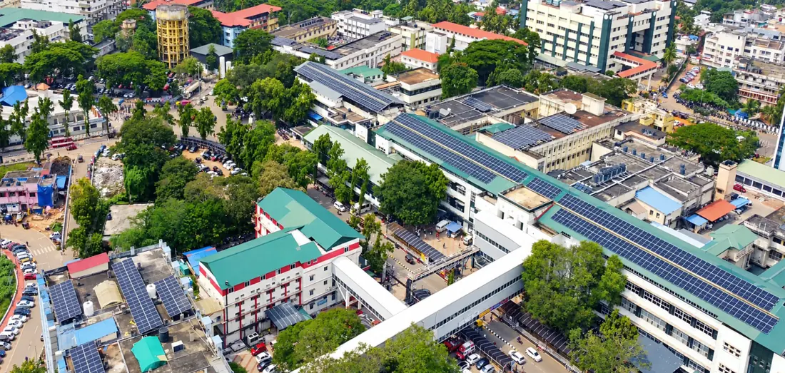 Solar installation at Government Medical College, Thiruvananthapuram