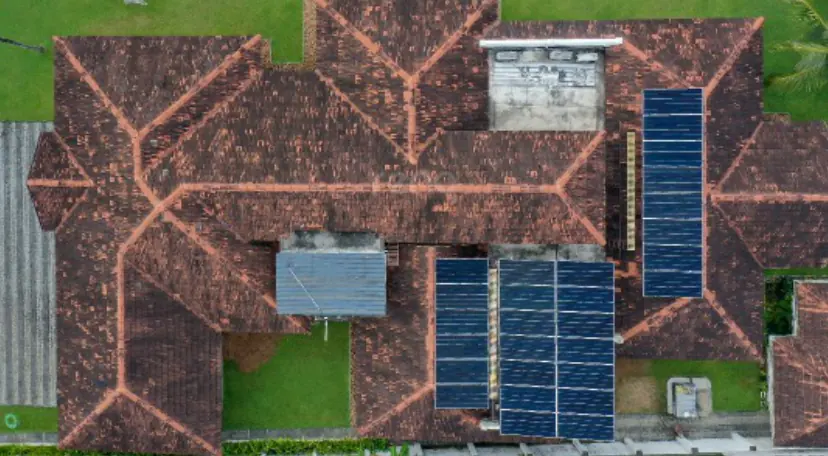 Solar installation at Hirange Rubber Guest House, Changanassery