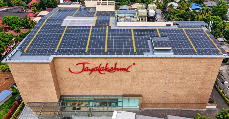Solar installation at Jayalakshmi Silks, Palarivattom